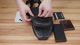 Відеоогляд чоловічої слінг сумки із фактурної шкіри Vintage 98163