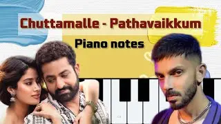 Chuttamalle-Pathavaikkum-dheere dheere Song easy piano notes| #ntr #janvikapoor #devara #telugu