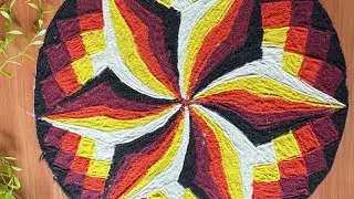Simple 3D rangoli design🍁 ||Step by step||