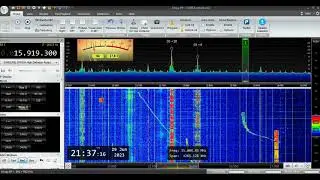 Aircraft scatter? Doppler shift? What are these hooks on shortwave SDR waterfall? 6 29 2023 2136 utc
