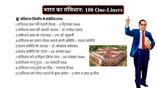 भारत का संविधान || Constitution of India || Top100 Most Important Questions for AllCompetitive exams