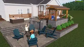Backyard Walkway, Patios, Outdoor Kitchen, Fire Pit, Retaining Walls and Landscaping