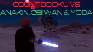 Lego Star Wars - The Skywalker Saga - Attack of the clones-Dooku vs Anakin, Kenobi & Yoda Full fight