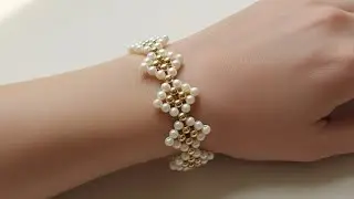 Handmade Pearl Bracelet Design for Girls | Pearl & Gold Jewelry | How to make Bracelet at home #diy 