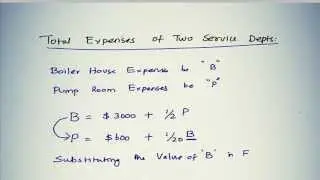 Simultaneous Equation Method Overheads Apportionment