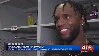 Former NFL player and Perry native Casey Hayward giving out haircuts