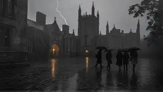 &ldquo;Under the Winterlit Cloister&rdquo; &mdash; Cold Rain Ambience for Study & Focus | Dark Academia