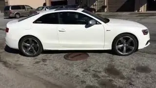 Audi A5 S5 vinyl wrapped in Satin White with Matte Aluminum accents