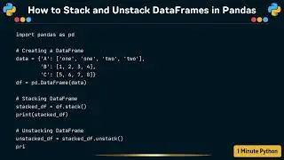 How to Stack and Unstack DataFrames in Pandas
