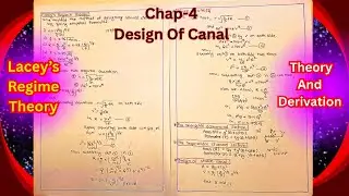 Chap-4| Design Of Canal |Irrigation| Lacey's Regime Theory IOE|TU|PU|PoU|KU