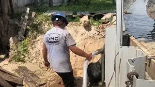 How to replace a rotten Seawall with a new vinyl Seawall, Bryant