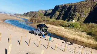 Benone beach rooftent wild camp!! #tentbox