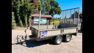 IFOR WILLIAMS LM106G DOUBLE AXLE DROP SIDE TRAILER C/W LADDER RACK