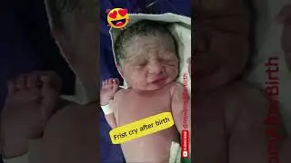 Cute newborn baby boy's first cry immediately after birth 😍❤️ #viralbaby