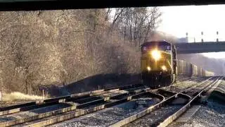 CSX Brings 2 AC44CW Engines in YN2 Paint Through St. Denis
