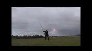Aliencaster tracking the sinker on a three step high swing pendulum casting (Century TT-R 14'4'')