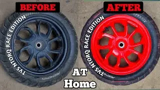 Tvs Ntorq Alloy Wheel Paint at Home | How to Paint MagWheels at Home | Unique Modified Ntorq