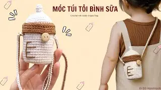 Bài 502: Crochet milk bottle bag | Móc túi tỏi hình bình sữa | Bi Do Handmade