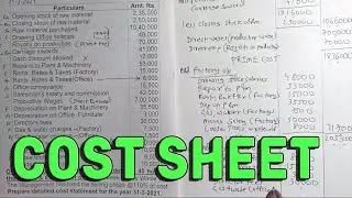 4 Cost Sheet Problem and Solution By Brijesh Sir