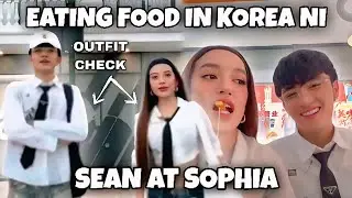 EATING FOOD IN KOREA NI SEAN AT SOPHIA 😋😍🥰 OUTFIT CHECK ✅ #sabbyandsophia #seanpanganiban #seanphia 