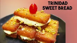 How To Make Trinidad Sweet Bread Recipe | Delicious Bread Malai Dessert | Quick Bread Recipe