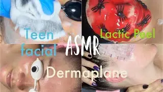 3 Facials ASMR | Teen, Dermaplane, Peel + Hydrojelly