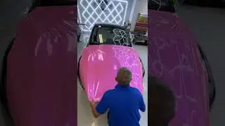 A Super Rare Pink Car Wrap! 🔥 Very Difficult! 🤯✨ #asmr #asmrsounds #carwrap #pink