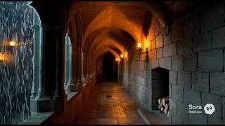 Medieval Stone Library in the Rain | 1 Hour Cozy Study, Reading & Relaxation