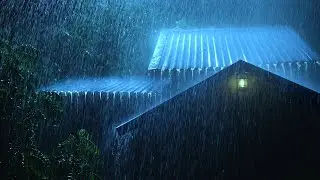 Nature Heavy Rain Sounds on Metal Roof with Gentle Thunder for Stress Relief and Deep Sleep at Night