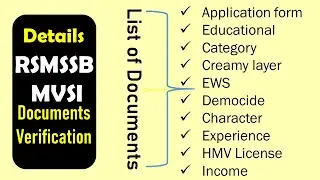 RSMSSB MVSI Documents Verification I Detailed Scrutiny Form I विस्तृत आवेदन परिनिरीक्षा प्रपत्र I