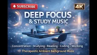 Deep Focus Study Music | Therapeutic Background Sound for Concentration & Work | 4K