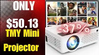 TMY Mini Projector, Upgraded Bluetooth Projector with Screen, 1080P Full HD Portable Projector,