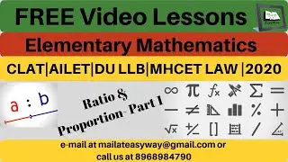 #CLAT_2020|Elementary Mathematics|Ratio & Proportion|Part 1
