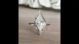 2ct Kite Cut Moissanite Bezel Set Solitaire Engagement Ring in 10k White Gold for Adam Carpenter