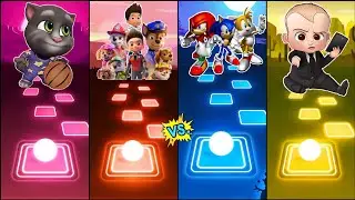 Paw Patrol Team vs Sonic Team vs Baby Boss vs Talking Tom | Tiles Hop EDM Rush