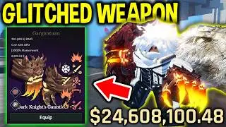 Using GLITCHED DARK KNIGHT GAUNTLETS in The Forge Roblox