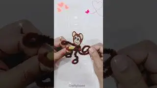 Pipe cleaner monkey 😂 cute paper craft @craftyloons #youtube #shorts #reels #viral #ytshorts #love