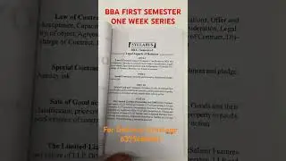 BBA FIRST SEMESTER ONE WEEK SERIES