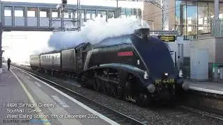 4498 Sir Nigel Gresley with 2 Coaches at West Ealing: 06/12/22