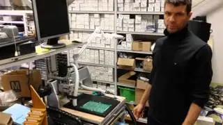 Using plastic hose attached to vacuum cleaner and tabletop mill