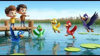 Five Little Cormorants Dive Dive Dive | Ocean Birds & Underwater Counting Song
