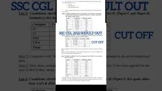 ssc cgl cut off 2022 /2023 / ssc cgl result out / ssc cgl cut off 2022 / ssc CGL cut off 2023