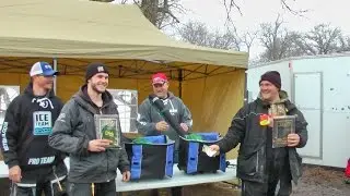 Yellow Bass Bonanza 2015 (5,429 fish in 4 hours) new record Ice Fishing Clear lake Iowa