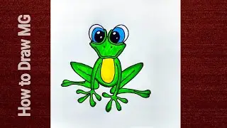 Easy Frog Drawing 🐸 | Step by Step Frog Sketch for Kids | How to Draw a Frog 