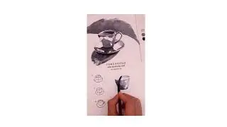 How to color tea cup with watercolor