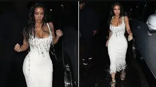 Kim Kardashian Stuns in Curve-Hugging Dress at Lavish LA Party