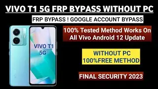 VIVO T1 FRP BYPASS || All VIVO Frp Bypass(ANDROID 12)  Without PC 100% Free || 2023 METHOD|