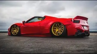 LibertyWalk Slammed Ferrari 458 & GTR Flames!
