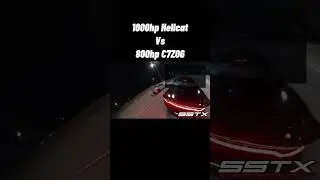 1000HP Hellcat Vs 800HP C7 Z06! #shorts #srt