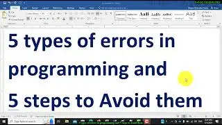 5 types of errors in programming and 5 steps to Avoid these errors by Eng. Osama Ghandour